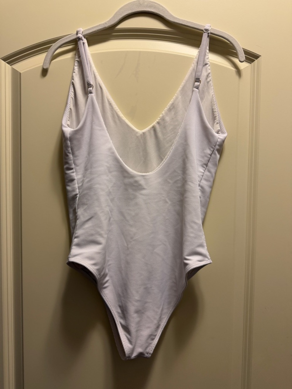 Beach Riot White Ribbed V-Neck One-Piece - Picture 2 of 3